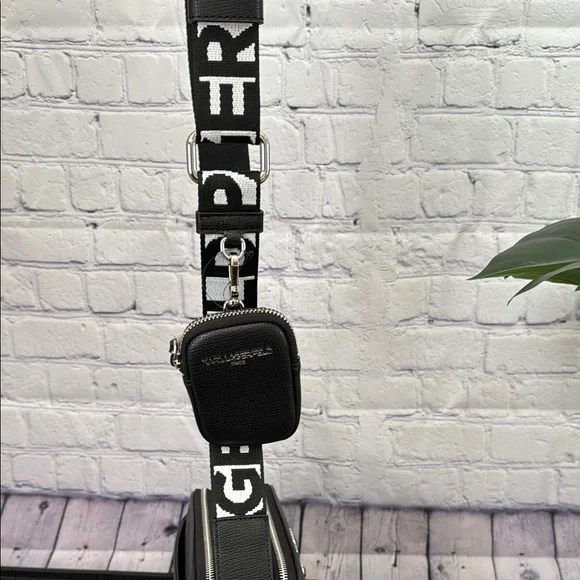 Karl Lagerfeld Black Crossbody Bag with Colorful Accents - Picture 5 of 13